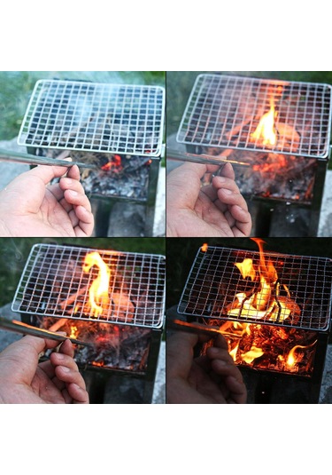 Suntek Barbekü Izgara 3'lü-ocak+barbekü-çubuk+ızgara Gümüş