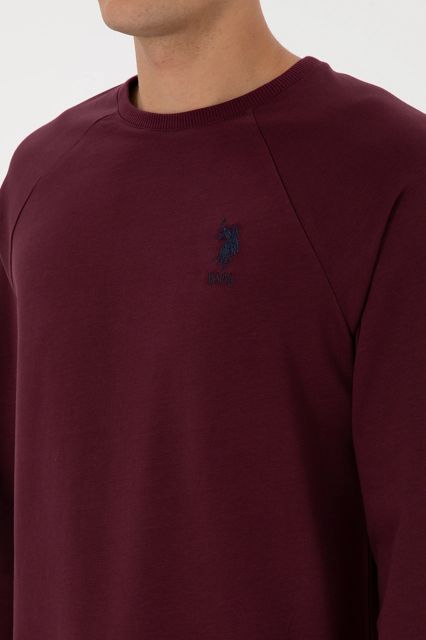 U.S. Polo Assn. Erkek Regular Fit Bisiklet Yaka Bordo Basic Sweatshirt 50308103-VR177 U.S. Polo Assn. Erkek Regular Fit Bisiklet Yaka Bordo Basic Sweatshirt 50308103-VR177