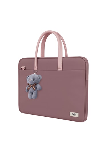 Yifomall 14 İnç Nylon Dikişli Bilgisayar Çantası - Hafif, Dayanıklı, Şok Emici, Geniş Kapasiteli, Pudra Rengi Pembe