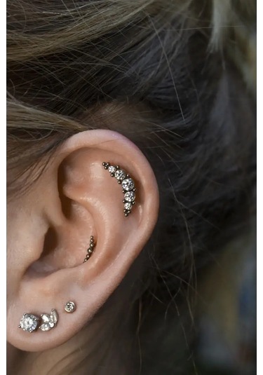 Dzirka Taşınabilir Labret Küpe Kulaştırma Burun Frenulum Piercingi Titanyum 103372126 Gri