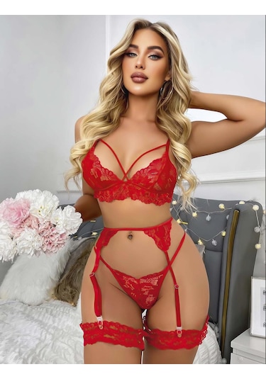 La Vıor Kadın Kırmızı Jartiyer Takımı Kırmızı