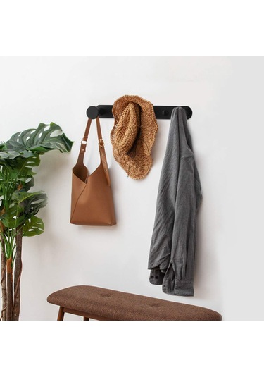 Duvara Monte Havlu Askısı, Kancalı Vestiyer Askısı, Banyo Ve Mutfak Kapıları İçin Paslanmaz Çelik 304 Duvara Monte Havlu Askısı 3 Kanca, Siyah Çok Renkli