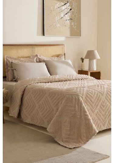 Karaca Home Velora Çift Kişilik Yatak Örtüsü Takımı Taş Taş