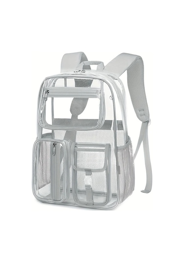 Honeybeeshop Mor Cuangel Sağlam Şeffaf Sırt Çantası Büyük Kapasite Okul Spor Seyahat Çantası Mor