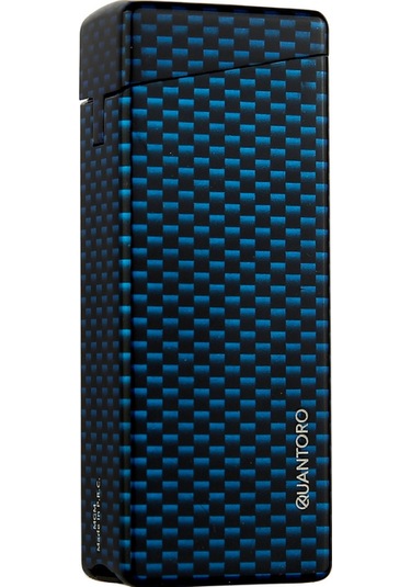 Quantoro Tek Torch Pürmüz Mavi Karbon Desenli Metal Puro Çakmağı - Trz1060
