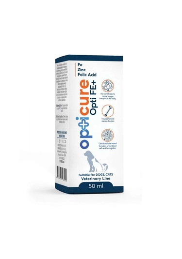 Opticure Opti Fe+ Kedi Ve Köpek Sıvı Demir, Bakır Ve Folik Asit Desteği 50ml