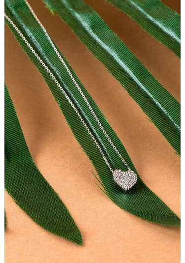 14 Ayar Altın Kolye Taşlı Kalp Altın Kolye 45 Cm Uzunlukta