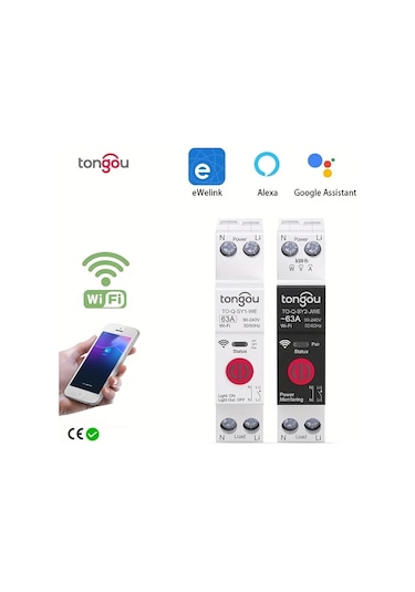 Xuweiwei 1 Adet Ewelink Wıfı Akıllı Anahtar Sy1 We 25a Kwh Göstergeli 1p+n 63a 220v Mobil Kontrollü Zamanlayıcı Röle Akıllı Ev