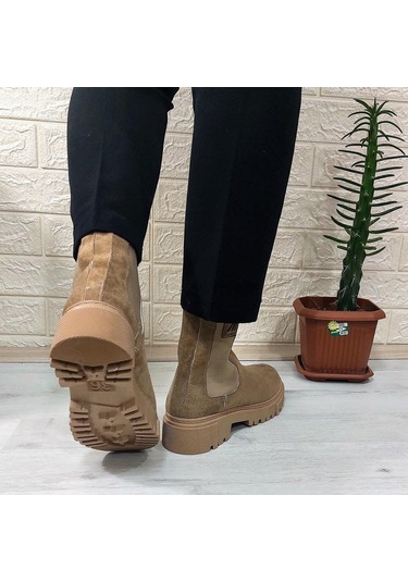 M.p 2744 Vizon Süet İçi Polar Tüylü Bilekten Lastikli Bayan Bot 001