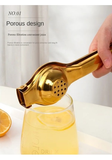 Liangmei 1 Adet Paslanmaz Çelik Manuel Meyve Sıkacağı Ev Limon Gold