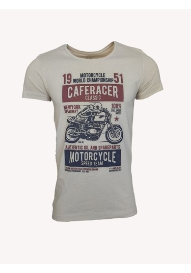 Taş Renk Dijital Baskılı T-Shırt (413380815) Taş