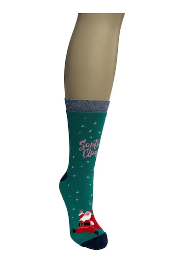 3'lü Yılbaşı Havlu Kadın Soket Çorap Yeşil