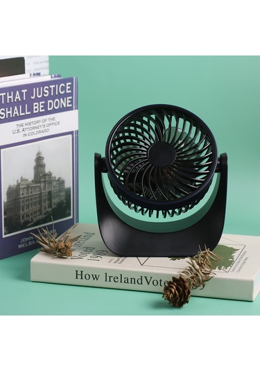 Neevoyu Masaüstü Mini Usb Fan, Ultra Sessiz Ofis Fanı, Taşınabilir, 18650 Li-poly Batarya, Mavi Nötr