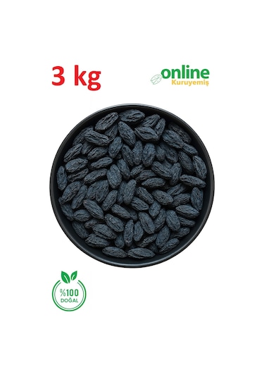 Online Kuruyemiş Siyah Üzüm Çekirdekli 3 KG