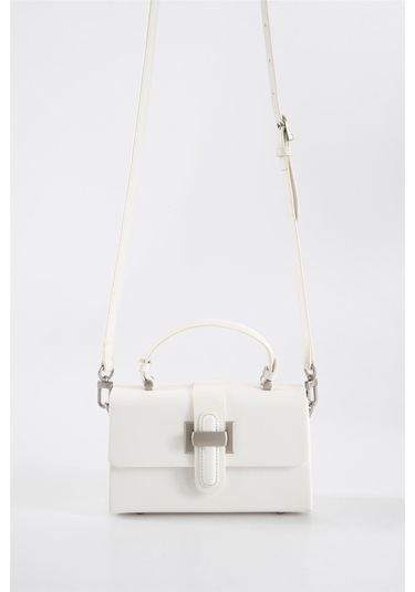 Ççs 17569 Kadın Omuz Askılı El Çantası-beyaz Beyaz