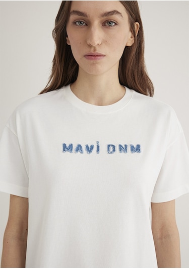 Mavi - Mavi Baskılı Ekru Tişört 1613146-70057 Ekru