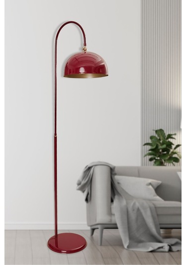 Luzarana Sonart Lambader Bordo Metal Tasarım Lüx Yerden Aydınlatma Sarı