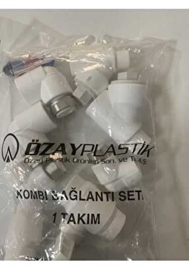 Bymet Dirsekli Kombi Bağlantı Montaj Seti Poşetli Paket