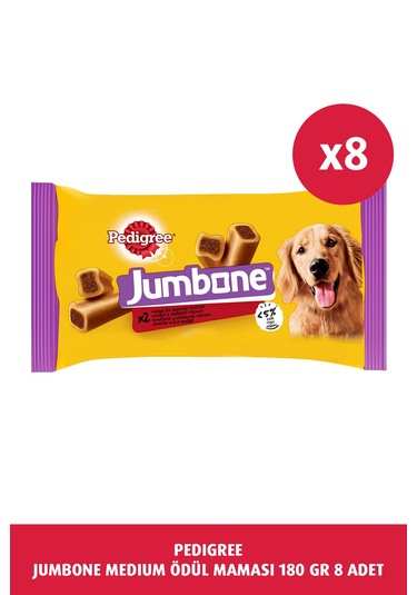 Pedigree Jumbone Sığır Etli Ödül Maması 8 x 180 G