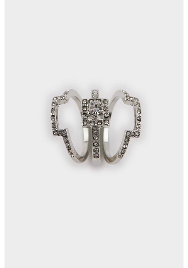 Defacto Kadın 3lü Birleştirilebilir Silver Yüzük F6201axnssr4 Çok Renkli