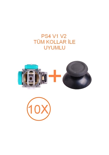10 Adet Ps4 Analog Motoru + Topuz Başlık Set