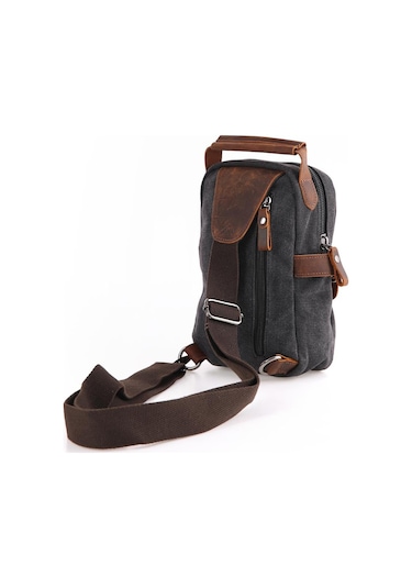 Ççs 51396 Kanvas Omuz Askılı Çapraz Çanta Siyah