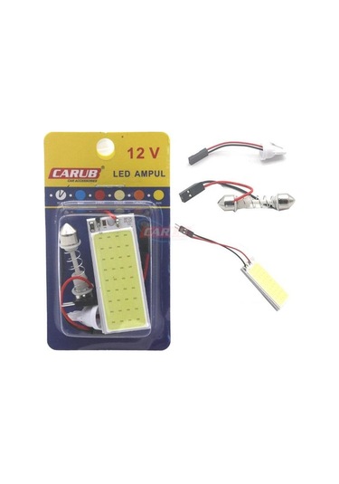 CARUB Lamba COB LED 12V Metal 50mmx20mm Beyaz