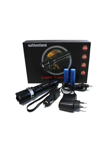 Polis El Feneri Zoomlu Selektörlü El Feneri 500 Metre Çok renkli