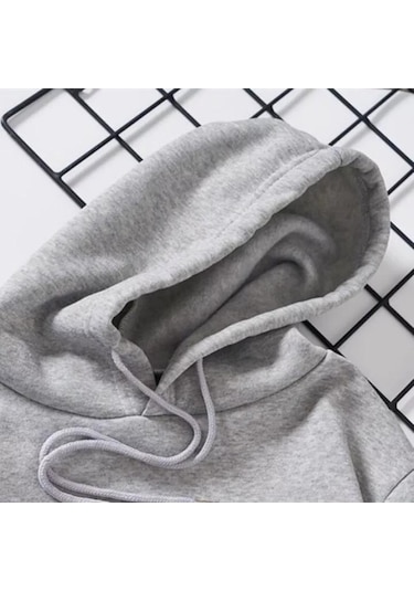 Novahub Yeni Kapşonlu Kazak Kadın Bahar Uzun Kollu Sarı Gevşek Üst Mektup Baskı Sarı