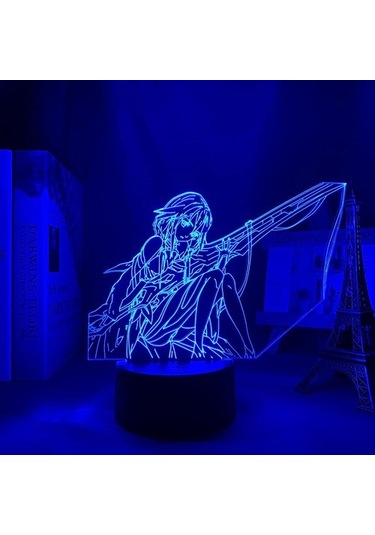Goldenqian Guilty Crown Inori Yuzuriha 3d Lamba Yatak Odası Dekoratif Gece Lambası Doğum Günü Hediyesi Odası Masa Led Işık Anime Guilty Crown Juı7ce Siyah