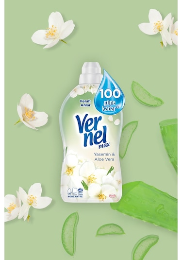 Vernel Max Konsantre Çamaşır Yumuşatıcısı Yasemin & Aloe Vera 1440 ML