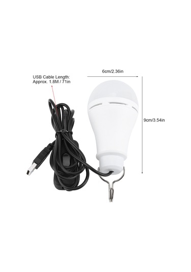 Jeemson Usb Çalışır 340 Lumen Led Işık, 120 Derece Aydınlatma, Gömlekli Taşınabilir Kamp Acil Durum Lambası Beyaz