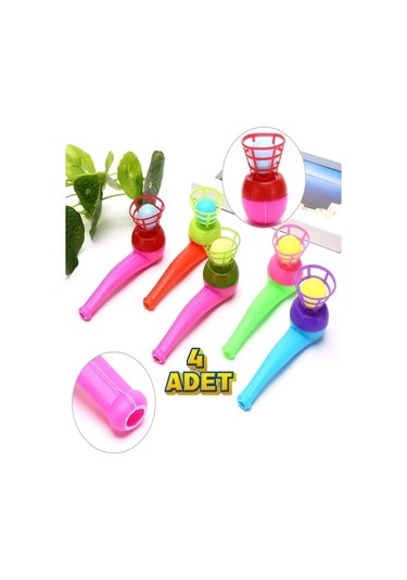 4'lü Set Oyuncak Saksafon Popit Pipet Top Üfleme Oyunu Eğitici Oyuncak