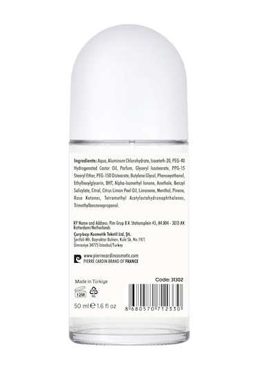 Pierre Cardin Roll-on Kadın Deodorant Ter Kokusu Önleyici Leke Bırakmayan 48 Saat Anti-perspirant Koruma Pure Aura Saf Aura 50 Ml