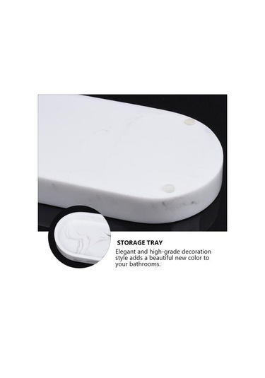 Otel Mermer Doku Depolama Tepsisi Banyo Tepsisi Reçine Tepsi Reçine Küvet Tepsisi Depolama Tepsileri Ahşap - Beyaz