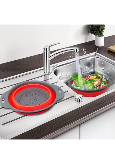 Periboia Silikon Hazneli Katlanabilir Süzgeç Karışık Renkli