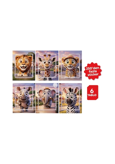 Playever Sticker Puzzle - Safari, Çıkartmalı Yapboz Etkinlik Kitabı