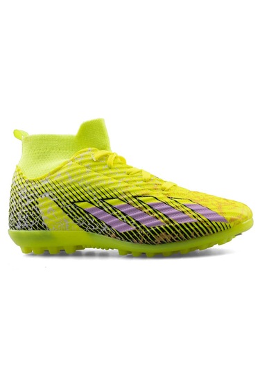 Sportaç 102 Genç Halı Saha Futbol Ayakkabı Neon Sarı Lila Siyah Neon Sarı Lila Siyah