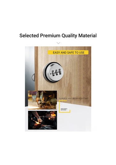 Qingmipy Xt20 Üç Basamaklı Kombinasyonlu Kilit - Anahtarsız Yeniden Ayarlanabilir - Çekmece, Dolap, Dosya Kabineti İçin Gümüş Rengli Çelik Kilit