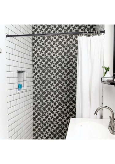 Ulzyvf Yaylı Teleskopik Siyah Siyah Rayı Perde Gerilim Direk Çubukları, 70 120cm, Se Siyah