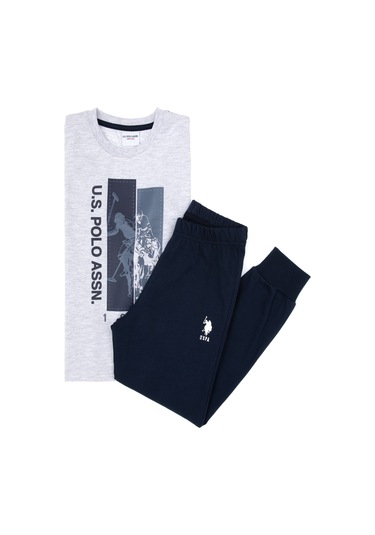 U.s. Polo Assn. Erkek Çocuk Gri Melanj Pijama Takım 50318566-vr086 Gri Melanj