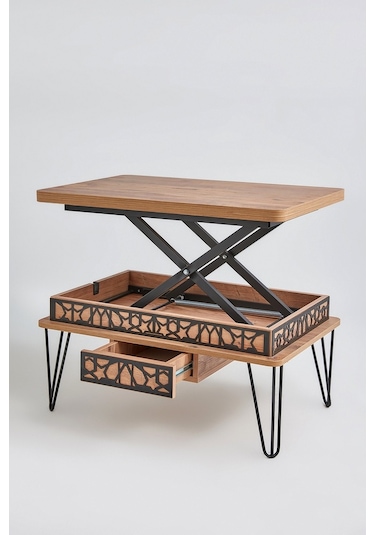 Melek 1 Model Çekemceli Akıllı Sehpa Metal Ayaklı Lüx Model Sehpa