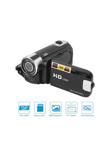 Geeroyoo Dh-90 Dijital Kamkorder: 4k Video & 48m Fotoğraf Çekimi, 16x Dijital Zoom, 2.7 İnç Döner Lcd Ekran, 32gb Hafıza Desteği, Dahili Pil
