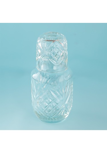 Porsima 002 Başucu Sürahisi Bardaklı Sürahi 550+150 Ml Sürahi Seti Cam Sürahi