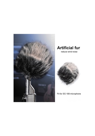 Moveevo Sg 108 Mikrofon İçin Orta Boy Yapay Kürk Rüzgar Engeli - Dışarıdaki Gürültüyü Azaltır, Net Kayıt Sağlar