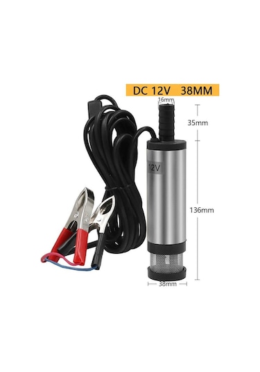 12 Volt Mazot Yağ Aktarma Pompası, Dc Mini Dalgıç Pompa Süzgeçli