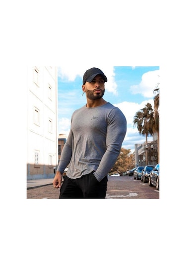 Beyaz Muscleguys Erkek Koşu Antrenman Pamuklu Üstler Elastik Rahat Spor Fitness Tişörtü