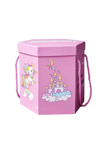 Ikkb Yeni Altıgen Kutu 114 Adet Güzel Hediye Kutusu Boyama Renkli Çubuk Çocuk Suluboya Kalem Seti Gökkuşağı Pegasus Desen