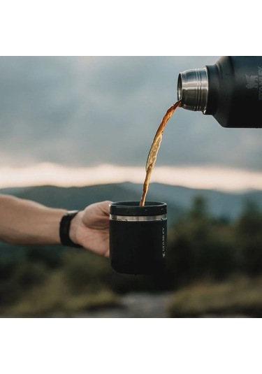 The Legendary Camp Mug Kapaklı Termos Bardak 0.35l 12oz - Matte Black Pebble Siyah