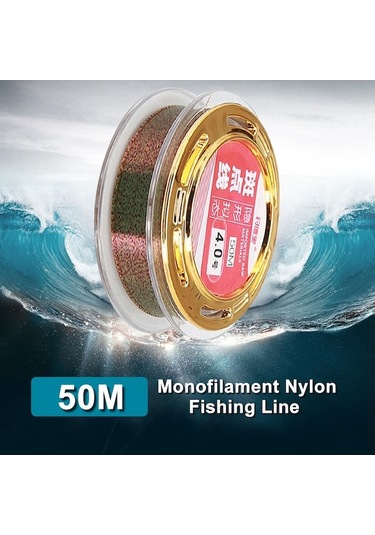 50m Nilon Balıkçı İpi - Plankton Benzeri Lekeli, Hızlı Su Girişi, Yumuşak Ve Güçlü - 0.8 0.14mm